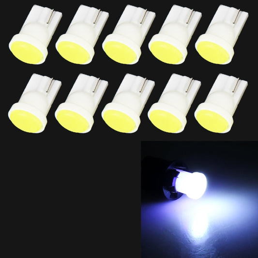 10 PCS T10/W5W/194/501/168 0.4W 20LM 6500K COB Bulbs Car Reading Lamp Clearance Light, DC 12V