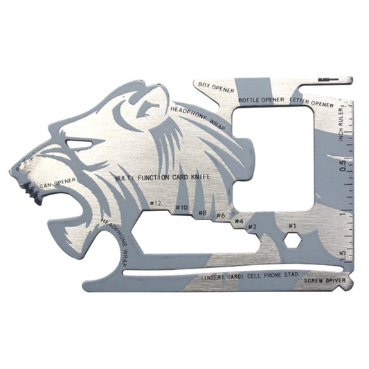 18 in 1 Multi-functional Stainless Steel Outdoor Camping EDC Steller Card Knife Screwdriver Headphone Wrap Fruit Peeler Phone Kickstand Inch and Centimeter Ruler Opener