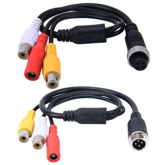2 PCS 1 in 3 Ways Car Auto Monitor Camera DVR Male and Female 4 Pin Video Power Extension Cable Cord, Length: 34cm, 1 in 3 ways