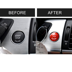 Car Engine Start Key Push Button Cover Trim Carbon Fiber Sticker Decoration for BMW F / G Chassis