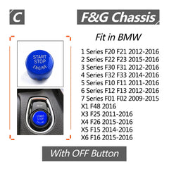 Car Engine Start Key Push Button Cover for BMW G / F Chassis, with Start and Stop