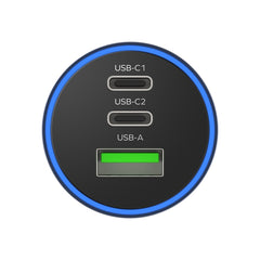 MOMAX UC17E 100W USB-C / Type-C x 2 + USB Three Ports Car Charger, 100W
