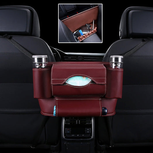 Car Front Seat Hanging Bag Paper Towel / Water Cup Storage Bag