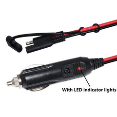 12V SAE Car Power Cord Cigarette Lighter Plug to Solar Battery Charging Connecting Cable, Length: 1.5m