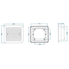 12V White Air Vent with Fan RV Trailer Caravan Gale Side Air Ventilation