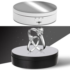 13.8cm Mirror Style USB Charging Smart 360 Degree Rotating Turntable Display Stand Video Shooting Props Turntable for Photography, Load 3kg