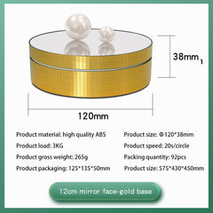 12cm 360 Degree Rotating Turntable Mirror Electric Display Stand Video Shooting Props Turntable, Load: 3kg