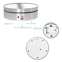 12cm 360 Degree Rotating Turntable Matte Electric Display Stand Video Shooting Props Turntable, Load: 3kg, 12cm Matte Black, 12cm Matte White