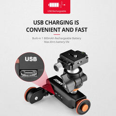 YELANGU L4X Camera Wheel Dolly + PC03 Phone Clamp with Remote, Load: 3kg, L4X Dolly+ PC03 Phone Clamp