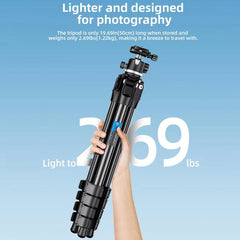 BEXIN TA255-BS30 Portable Collapsible Aluminum Alloy Camera Tripod with Head, TA255-BS30
