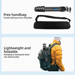 BEXIN TA255-BS30 Portable Collapsible Aluminum Alloy Camera Tripod with Head, TA255-BS30