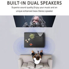 DH-A10 5.8 inch LCD Screen 4200 Lumens 1280 x 800P HD Smart Projector with Remote Control,Android 6.0 OS, Support WiFi, Bluetooth,HDMIx2, USBx2, VGA, AV IN/RCA, RJ45, LAN