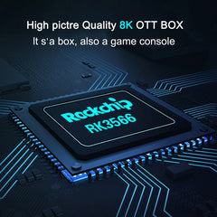 X88 Pro 20 4K Smart TV BOX Android 11.0 Media Player with Infrared Remote Control, RK3566 Quad Core 64bit Cortex-A55 up to 1.8GHz, RAM: 4GB, ROM: 32GB, Support Dual Band WiFi, Bluetooth, Ethernet, EU Plug, 4GB+32GB