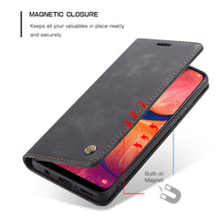 CaseMe-013 Multi-functional Retro Frosted Horizontal Flip Leather Case with Card Slot & Holder & Wallet, For Galaxy A20e