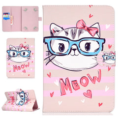 Colored Pattern Drawing Horizontal Flip PU Leather Case with Three-folding Holder & Sleep / Wake-up Function