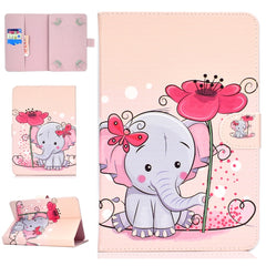 Colored Pattern Drawing Horizontal Flip PU Leather Case with Three-folding Holder & Sleep / Wake-up Function
