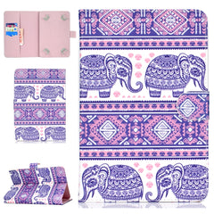 Colored Pattern Drawing Horizontal Flip PU Leather Case with Three-folding Holder & Sleep / Wake-up Function