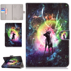Colored Pattern Drawing Horizontal Flip PU Leather Case with Three-folding Holder & Sleep / Wake-up Function