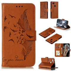 Feather Pattern Litchi Texture Horizontal Flip Leather Case with Wallet & Holder & Card Slots, For Google Pixel 3 XL, For Google Pixel 4XL, For Google Pixel 3, For Google Pixel 3a