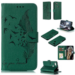 Feather Pattern Litchi Texture Horizontal Flip Leather Case with Wallet & Holder & Card Slots, For Google Pixel 3a XL, For Google Pixel 4