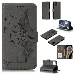 Feather Pattern Litchi Texture Horizontal Flip Leather Case with Wallet & Holder & Card Slots, For Google Pixel 3a XL, For Google Pixel 4