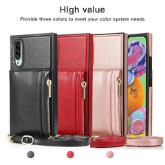 Square Zipper Wallet Bag TPU+PU Back Cover Case with Holder & Card Slots & Wallet & Cross-body Strap