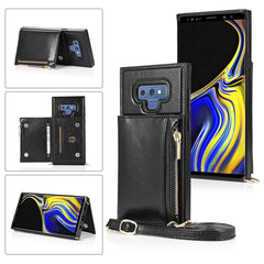 Square Zipper Wallet Bag TPU+PU Back Cover Case with Holder & Card Slots & Wallet & Cross-body Strap