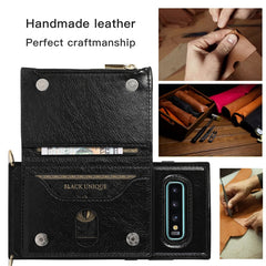 Square Zipper Wallet Bag TPU+PU Back Cover Case with Holder & Card Slots & Wallet & Cross-body Strap