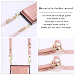 Square Zipper Wallet Bag TPU+PU Back Cover Case with Holder & Card Slots & Wallet & Cross-body Strap