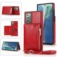 Square Zipper Wallet Bag TPU+PU Back Cover Case with Holder & Card Slots & Wallet & Cross-body Strap