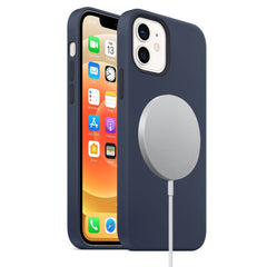 Magnetic Liquid Silicone Full Coverage Shockproof Case with Magsafe Charging Magnet, For iPhone 12 mini, For iPhone 12 / 12 Pro, For iPhone 12 Pro Max