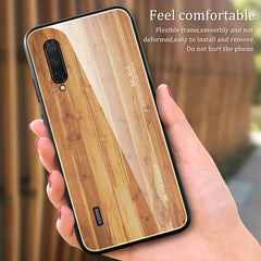 Wood Grain Glass Protective Case, For Xiaomi Mi CC9, For Xiaomi Poco X3 NFC, For Xiaomi Redmi K30 Pro, For Xiaomi Redmi Note 9S