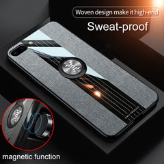 XINLI Stitching Cloth Textue Shockproof TPU Protective Case with Ring Holder, For iPhone 8 / 7, For iPhone 8 Plus / 7 Plus, For iPhone X / XS, For iPhone XR