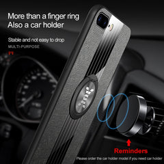 XINLI Stitching Cloth Textue Shockproof TPU Protective Case with Ring Holder, For iPhone 8 / 7, For iPhone 8 Plus / 7 Plus, For iPhone X / XS, For iPhone XR