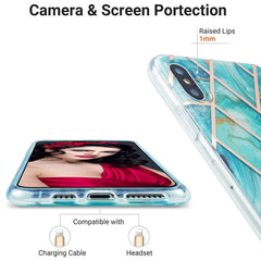 3D Electroplating Marble Pattern TPU Protective Case, For iPhone XS Max