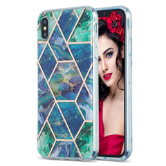 3D Electroplating Marble Pattern TPU Protective Case, For iPhone XS Max