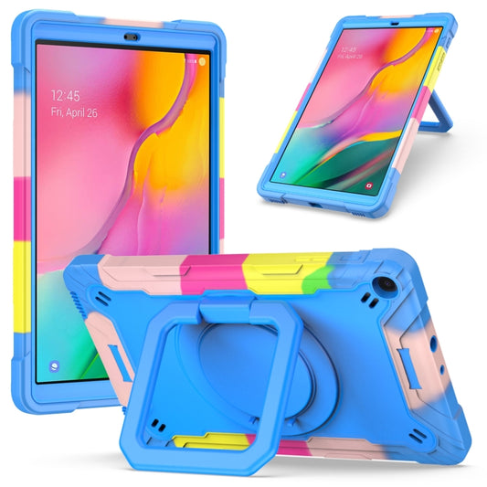 Contrast Color Shockproof Robot Silicone + PC Case with Wristband Holder