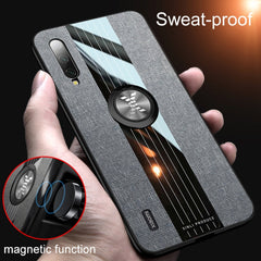 XINLI Stitching Cloth Textue Shockproof TPU Protective Case with Ring Holder, For Xiaomi Mi CC9e, For Xiaomi Mi 8 Lite