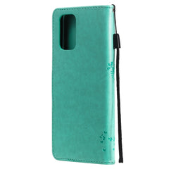 Tree & Cat Pattern Pressed Printing Horizontal Flip PU Leather Case with Holder & Card Slots & Wallet & Lanyard, For Xiaomi Redmi Note 10 4G, For Xiaomi Redmi Note 10 Pro