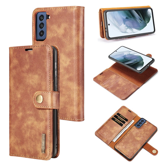 DG.MING Crazy Horse Texture Flip Detachable Magnetic Leather Case with Holder & Card Slots & Wallet, For Samsung Galaxy S21 FE
