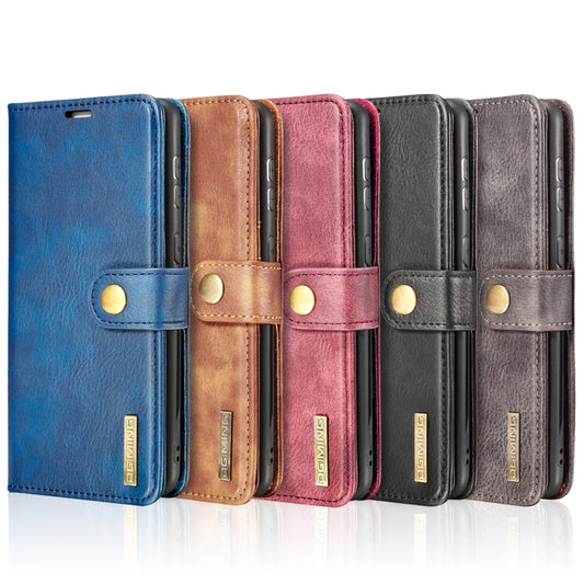 DG.MING Crazy Horse Texture Flip Detachable Magnetic Leather Case with Holder & Card Slots & Wallet, For Samsung Galaxy S21 FE