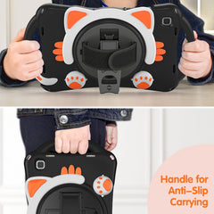 Cute Cat King Kids Shockproof EVA Protective Case with Holder & Shoulder Strap & Handle