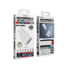 WK WP-U56 2A Dual USB Fast Charging Travel Charger Power Adapter,, EU Plug, UK Plug