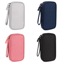 SM03 Multifunctional Digital Accessories Storage Bag with Lanyard, 19x11x3.5cm(Navy Blue), 19x11x3.5cm(Gray), 19x11x3.5cm(Pink), 19x11x3.5cm(Black)