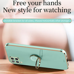 XINLI Straight Edge 6D Electroplate TPU Phone Case with Ring Holder