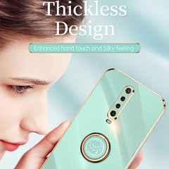 XINLI Straight Edge 6D Electroplate TPU Phone Case with Ring Holder