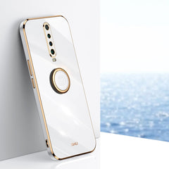 XINLI Straight Edge 6D Electroplate TPU Phone Case with Ring Holder