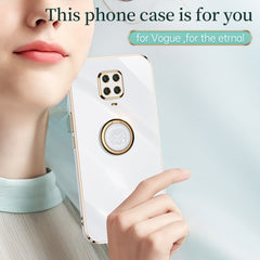 XINLI Straight Edge 6D Electroplate TPU Phone Case with Ring Holder