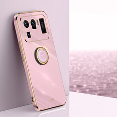 XINLI Straight Edge 6D Electroplate TPU Phone Case with Ring Holder