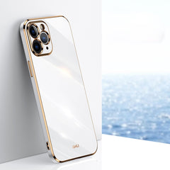 XINLI Straight Edge 6D Electroplate TPU Phone Case